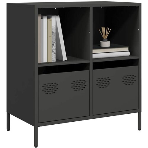 VidaXL Komoda crna 68x39x73,5 cm hladno valjani čelik Slike