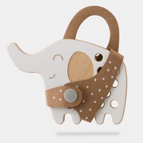 Milin Small Wooden Lacing Toy Elephant aktivnostna igrača 8,5 cm x 12,5 cm x 0,7 cm 1 kos Cene