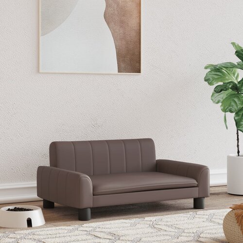 VidaXL Pasja postelja rjava 70x45x30 cm umetno usnje Slike