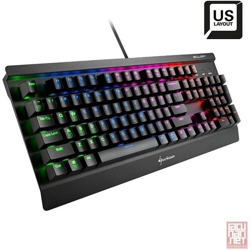 Sharkoon skiller mech SGK3, mechanical gaming keyboard, adjustable rgb illumination, red switch, us, usb Slike