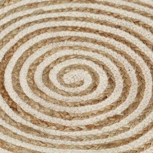  Ručno rađeni tepih od jute sa spiralnim uzorkom bijeli 120 cm Slike