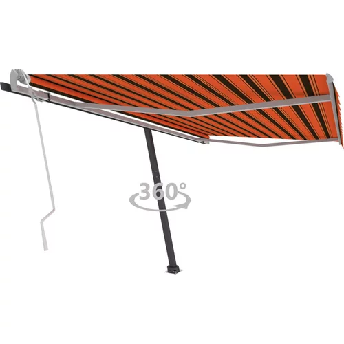  Prostostoječa ročno zložljiva tenda 400x350 cm oranžna/rjava