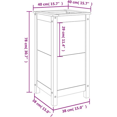  Vrtna sadilica boja meda 40 x 40 x 78 cm od masivne borovine Slike