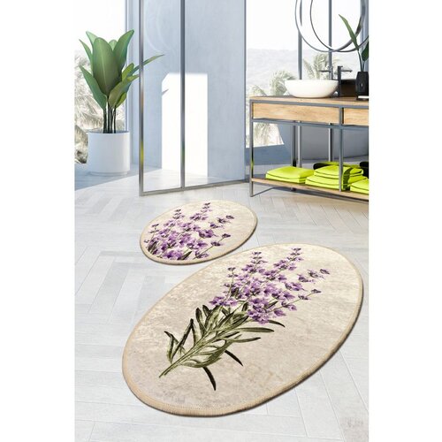  lavender djt multicolor bathmat set (2 pieces) Cene