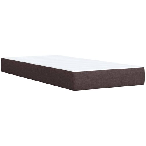  Krevet s oprugama i madracem tamnosmeđi 100 x 200 cm od tkanine Slike