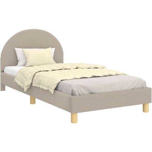  Krevet za djecu s uzglavljem Svijetlo siva 90 x 190 cm Vuna Slike