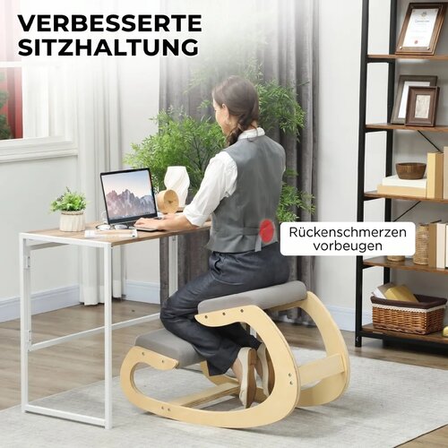  Ergonomska ljuljajuća klečeća stolica za kućni ured za pobolj&amp;scaron;anje držanja svijetlo siva Slike