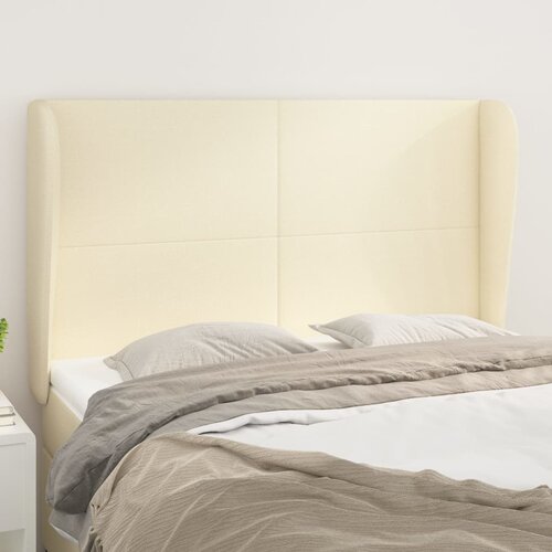  Uzglavlje s u&amp;scaron;ima krem 147x23x118/128 cm od umjetne kože Slike