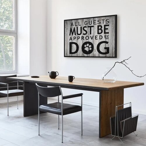  Slika - All Guests Must Be Approved by the Dog (1 Part) Wide 60x40 U crnom drvenom okviru Slike
