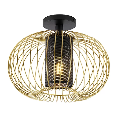 QAZQA Dizajn stropna svetilka zlata s črno - Marnie
