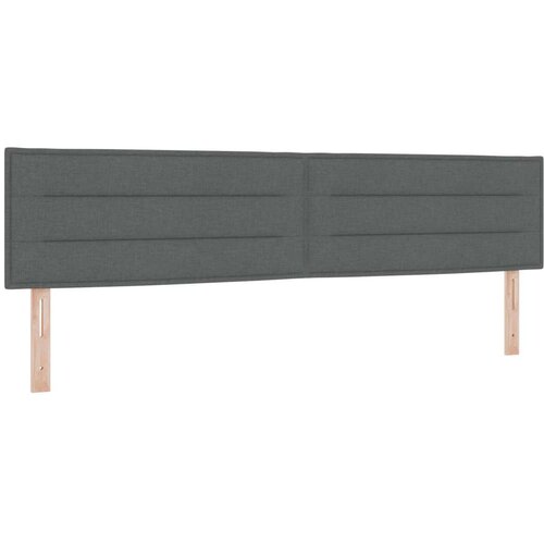 VidaXL naslon za glavu set od 2 tamnosiva drvo i tkanina 200 x 7 x 78 cm Slike