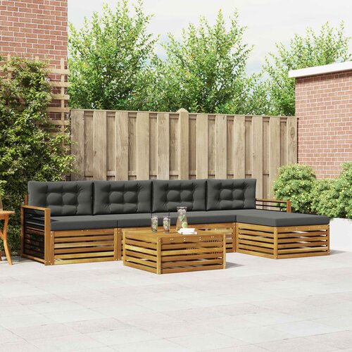  Set vanjskih sofa 6 kom. Prirodna i antracit Cijene