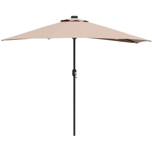 Vrtni suncobran Sivo-smeđa 294 x 150 x 224 cm Poliester i čelik Slike