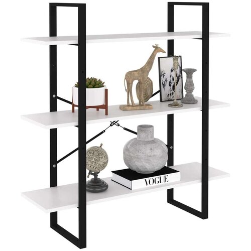 VidaXL Knjižna omara bela 100x30x105 cm iverna plo&amp;scaron;ča Slike