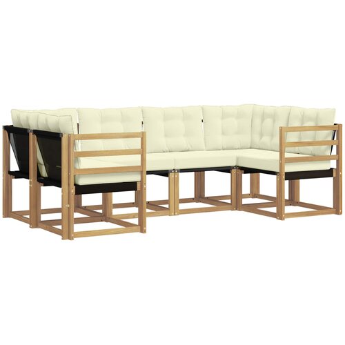  Set vanjskih sofa 6 kom. Bijela i krem Smeđa 245 x 126,5 x 73 cm Slike