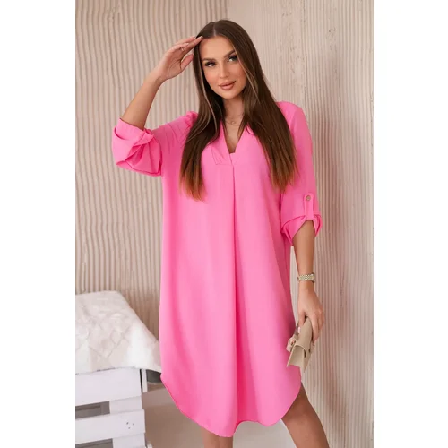 Kesi Włoski V-neck dress pink