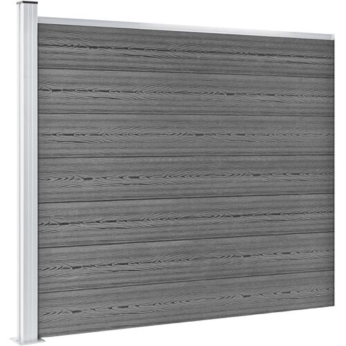  Set panela za ogradu WPC 353 x 146 cm sivi Slike