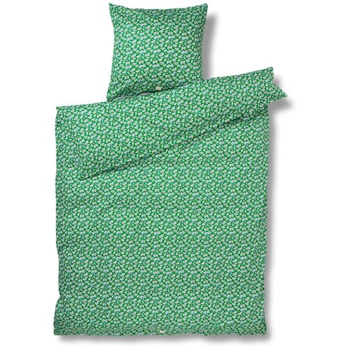JUNA Zelena posteljina za krevet za jednu osobu od pamučnog satena 140x200 cm Pleasantly - Cijene