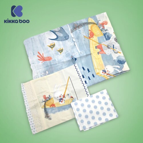 Kikka Boo KikkaBoo Posteljina sa ogradicom 6 pcs 70/140 The Fish Panda (KKB60067) Cene