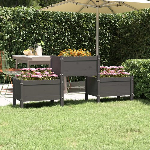 VidaXL Sadilica siva 178,5 x 44 x 75 cm od masivne borovine Slike