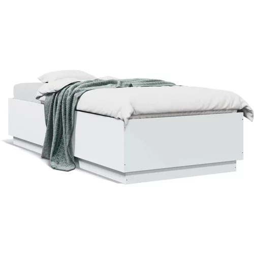  Okvir za krevet s LED svjetlima bijeli 100 x 200 cm drveni