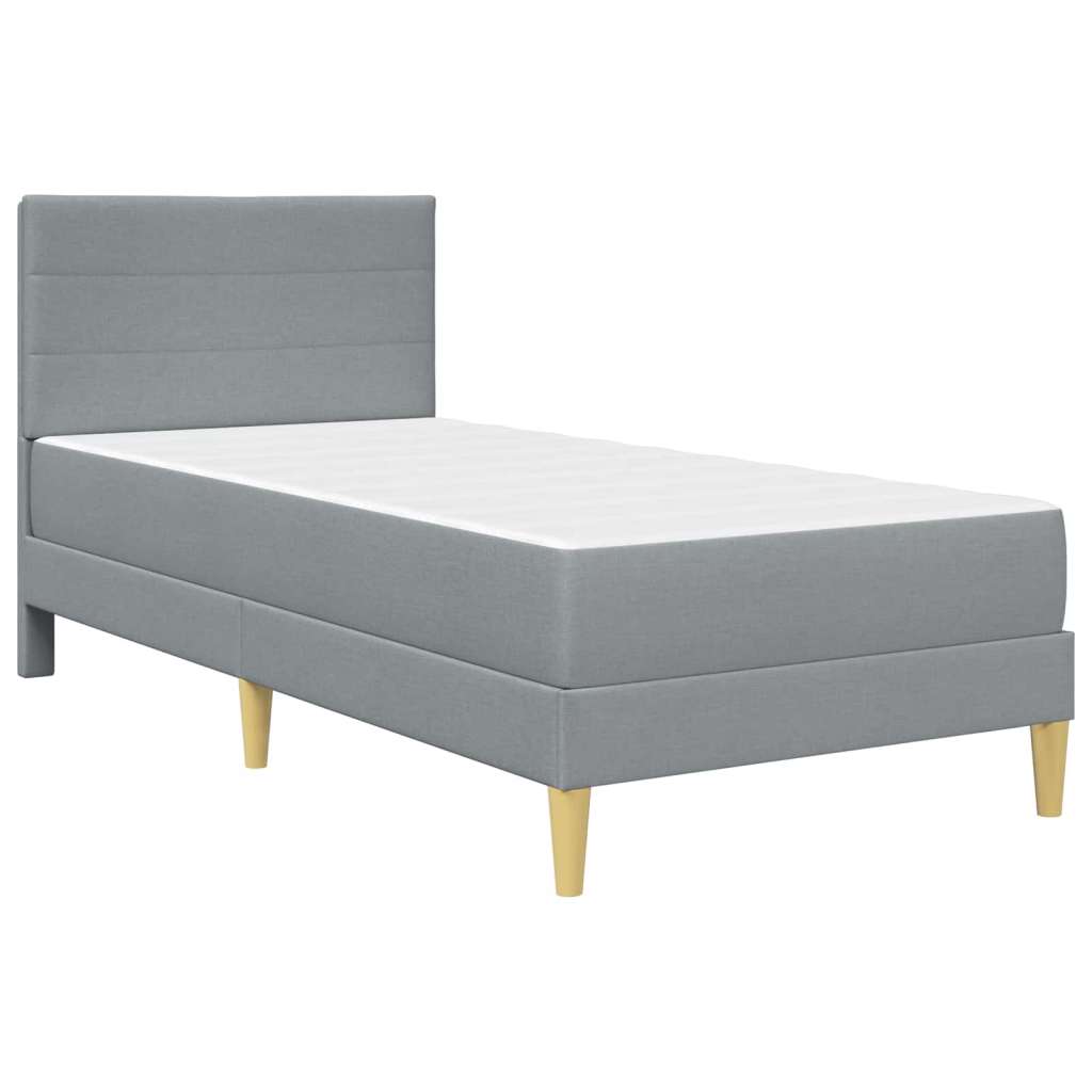  Okvir za krevet Svijetlo siva 90 x 190 cm Poliester - Svjetlosiva 90 x 190 cm Slike
