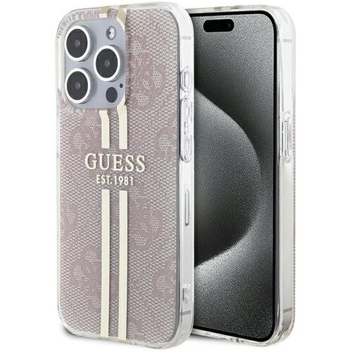 Guess OVITEK IML 4G GOLD STRIPE CASE ZA IPHONE 14 PRO MAX ROZA, (21833162) Cene