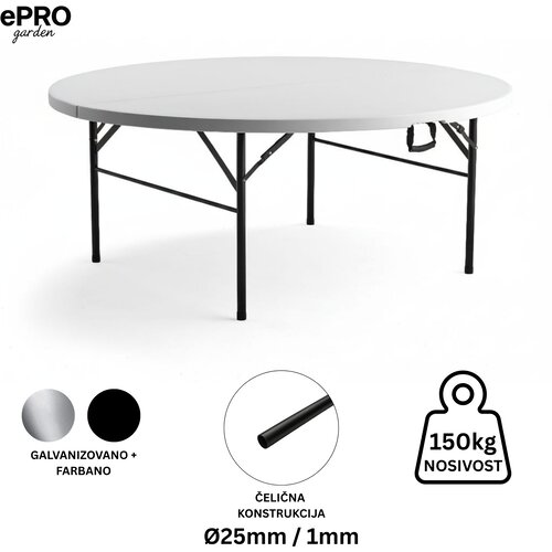 Epro sklopivi ba&scaron;tenski sto &Oslash;122 74cm/ metal-plastika Cene