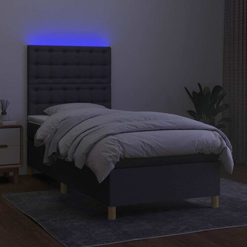  box spring s madracem LED tamnosivi 100x200 cm tkanina Slike