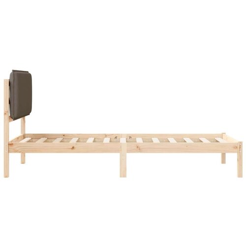  Krevetni okvir s tapiciranim uzglavljem Sivo-smeđa 75 x 190 cm Slike