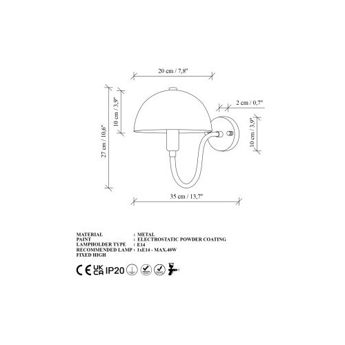 Opviq zidna lampa togg 14828 Slike