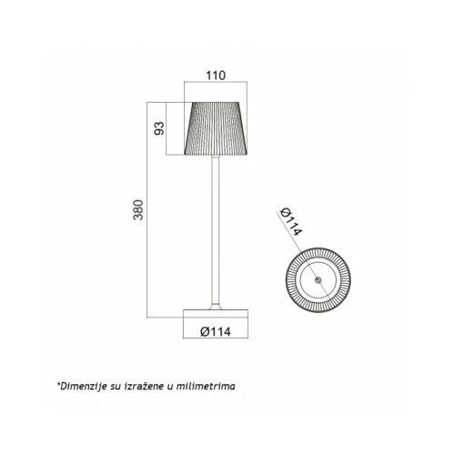 Stona LAMPA PUNJIVA T16011 3W 3000K IP54 CRNA Cene