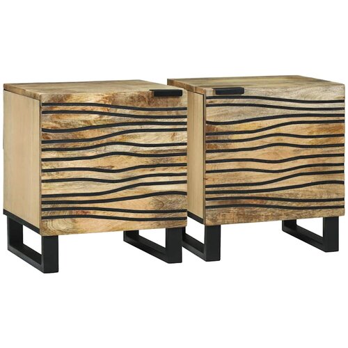  Noćni ormar 2 pcs Prirodna 40 x 33 x 46 cm Konstruirano drvo Cene