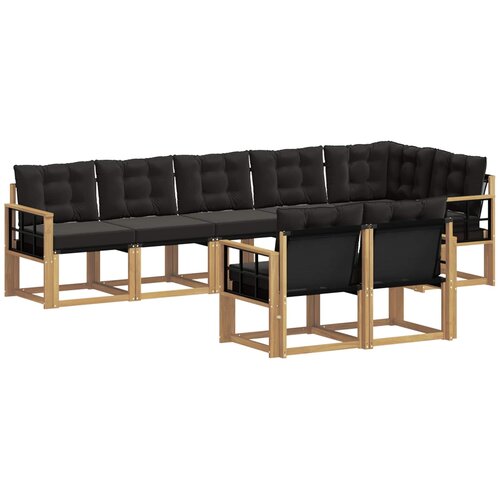 vidaXL Zunanja garnitura za sedenje z blazino 8 pcs Bela in črna, (5000281662) Cene
