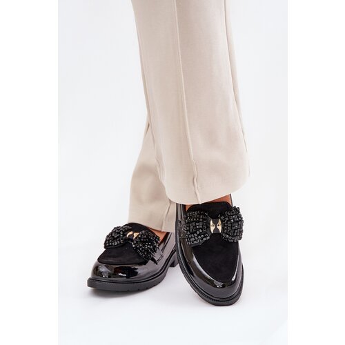 S. BARSKI Lacquered Women's Moccasins With Bow S.Barski Cene