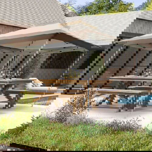 Gazebo paviljon sa mehanizmom 350x350cm Braon Cene