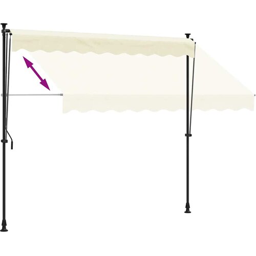 Tenda na uvlačenje krem 300 x 150 cm od tkanine i čelika Slike