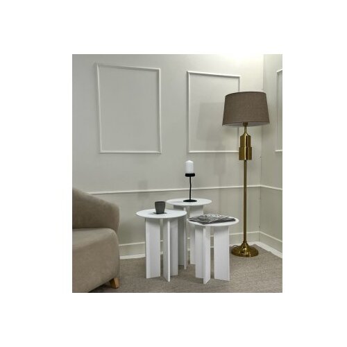 Hanah home set stolova za kafu leo (55 + 50 + 45) white Slike