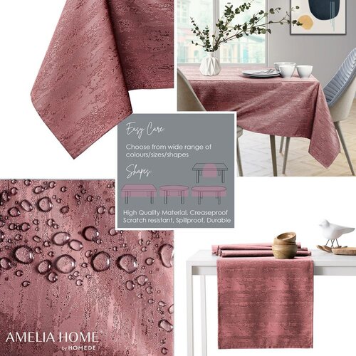 AmeliaHome Ovalni stolnjak Vesta 150x550 cm, roza Slike