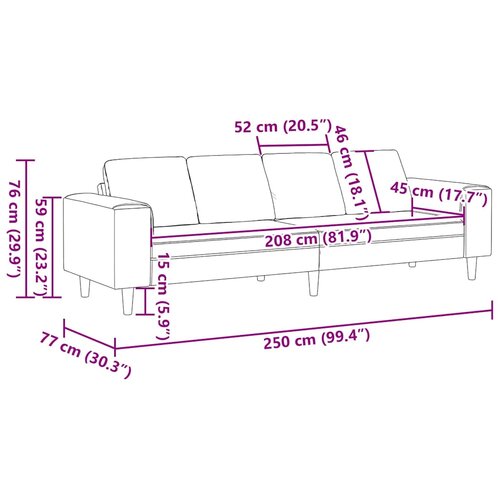  Kauč za dnevni boravak Ružičasta 250 x 77 x 76 cm Slike