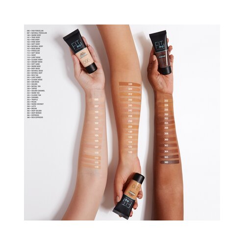 Maybelline Fit Me! Matte + Poreless tekoč puder za poenotenje kože z mat učinkom 30 ml odtenek 115 Ivory Slike