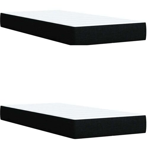 VidaXL Krevet s oprugama i madracem crni 200x200 cm od tkanine Slike