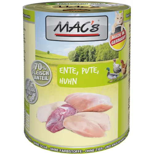 MAC's Varčno pakiranje MAC´s Cat 12 x 400 g - Raca, puran, piščanec