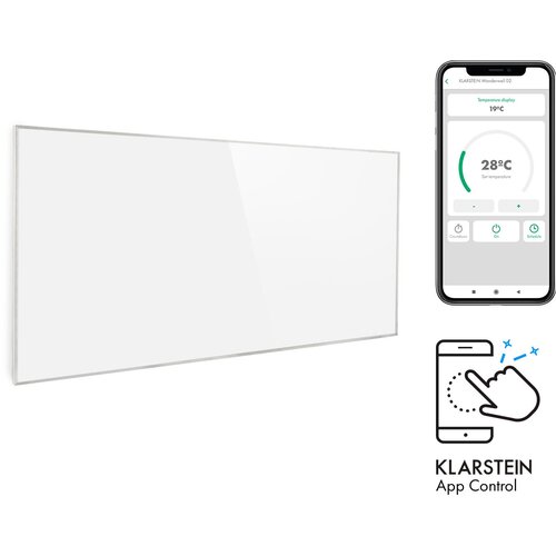 Klarstein Wonderwall 720 Smart, infracrvena grijalica, 60 x 120 cm, 720 W, tjedni timer, IP24, bijela Slike