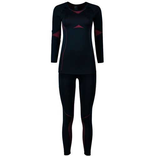 Odlo set ženski podve&amp;scaron; Fundamentals Warm, crno-rozi Slike