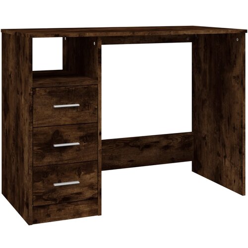 Maison Chic Pisalna miza - pisarni&amp;scaron;ka miza - Računalni&amp;scaron;ka miza s predali dimljen hrast 102x50x76cm inženirski les, (21785451) Slike
