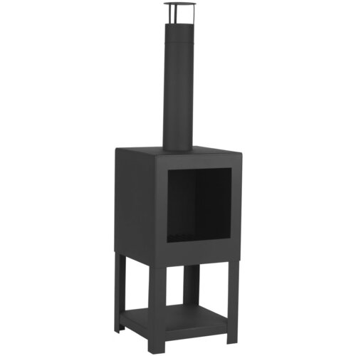 Esschert Design vanjski kamin sa spremi&amp;scaron;tem za drva crni FF410 Slike