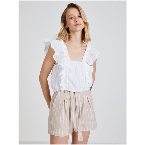 TALLY WEiJL White Women's Blouse with Ruffles - Women Cene