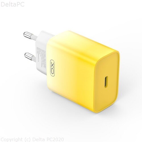 XO wall charger CE18 PD 30W 1x USB-C yellow-white Cijene