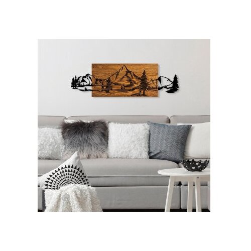 Wallity mountain range walnutblack decorative wooden wall accessory Cene